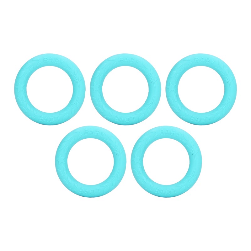 5pcs Baby Soft Silicone Teething Ring Toy Infant Safe Elastic