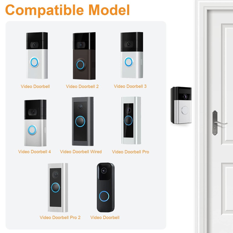 QIBOX Adjustable (30 to 55 Degree) Angle Doorbell Mount Compatible