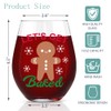 WUUCKOO Let's Get Baked Stemless Wine Glass With Fun Christmas