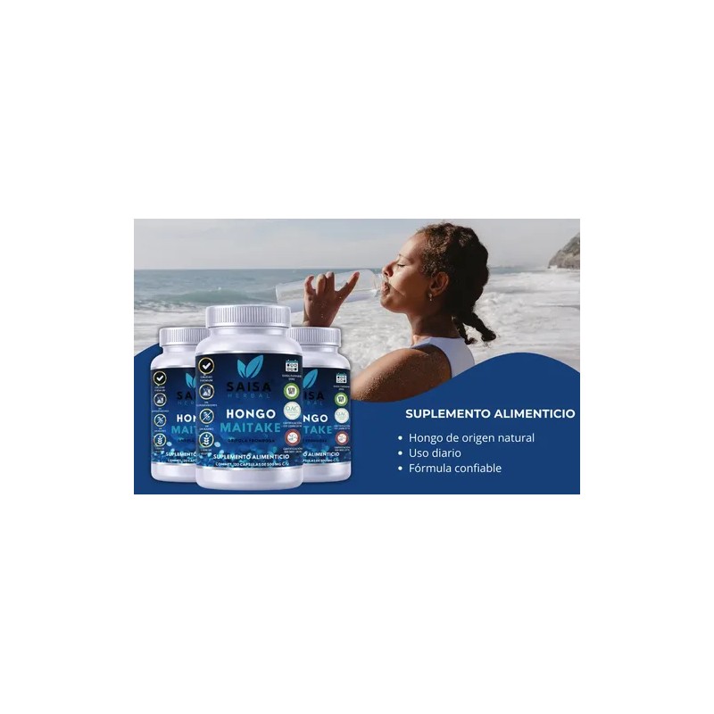 Maitake Orgánico 120 Cápsulas Organic Maitake Supplement, Immune Support, Saisa