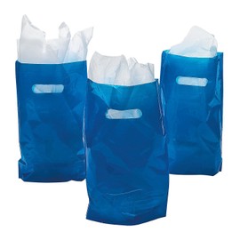 Eye-Catching Blue Plastic Goody Bags - 8.25" x 12" (Pack of 50) - Durable Material - Perfect for Any Celebration and Event