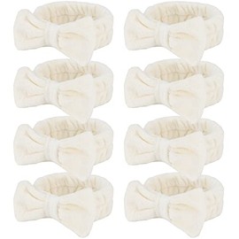 Ondder Diadema De Spa Para Lavarse La Cara, Paquete De 8, Diademas Para El Cuidado De La Piel Para Mujeres Y Niñas, Bandas Para La Cabeza Con Lazo Bonito 8 Unidades (Paquete De 1) Beige