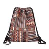 Richugui Retro Style Drawstring Bags stripe Backpack Bag Bohemian Drawstring