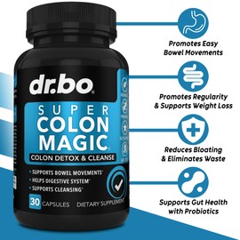 DR. BO Colon Cleanser Detox & Kidney Cleanse - 15 Day Colon Cleanse Pills Probiotic & Kidney Detox Support Supplement Cranberry - Bowel Movement Supplements for Intestinal Stomach Bloating Gut & Kidneys