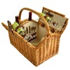 Picnic at Ascot Vineyard Willow Picnic Basket, Natural/Trellis Green