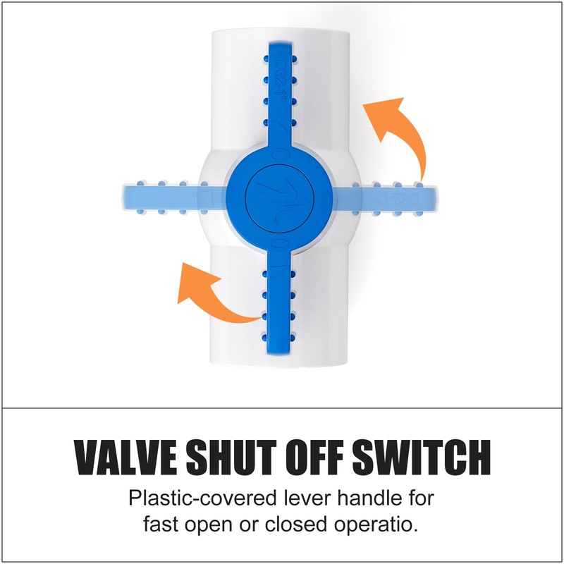 GASHER 5PCS 3/4 Inch PVC Ball Valve Shut Off Switch