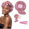 Ducclucc Double Layer Satin Bonnet for Sleeping Hair Bonnet with