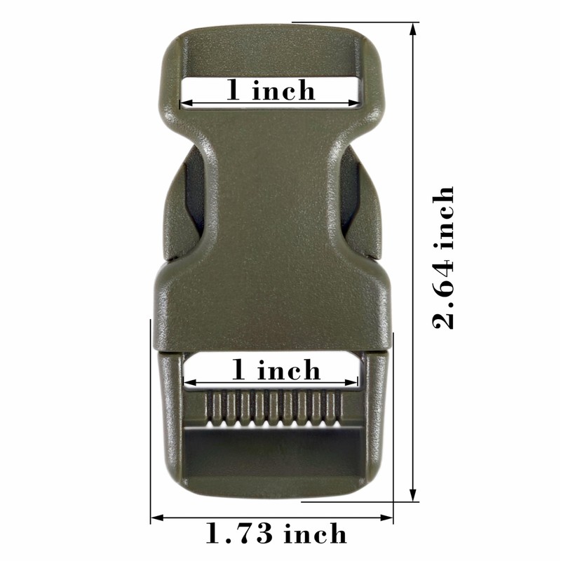 YinzPlus Army Green Side Release Buckles for 1 Inch Width