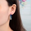 Crystal Hoop Earrings For Women Rhodium Plated Oval Inside Out