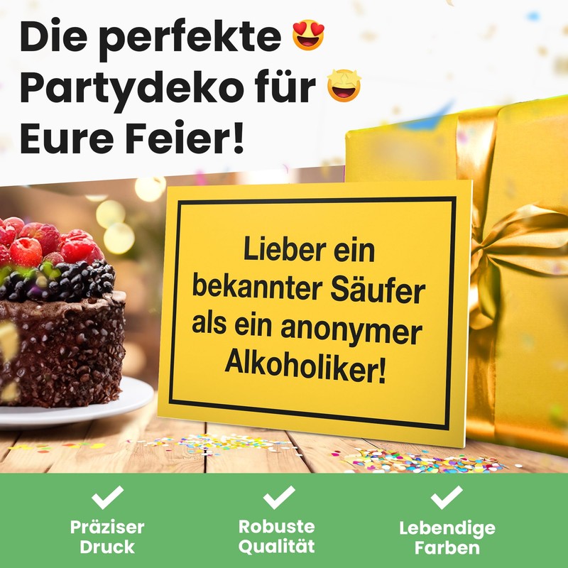 DankeDir! Known Drunk Sign with Saying - Funny Gift for