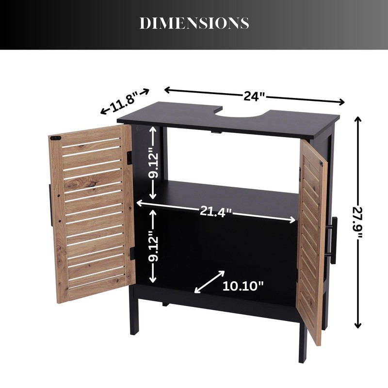 EVIDECO French Home Goods Modern Under Sink Bathroom Cabinet with