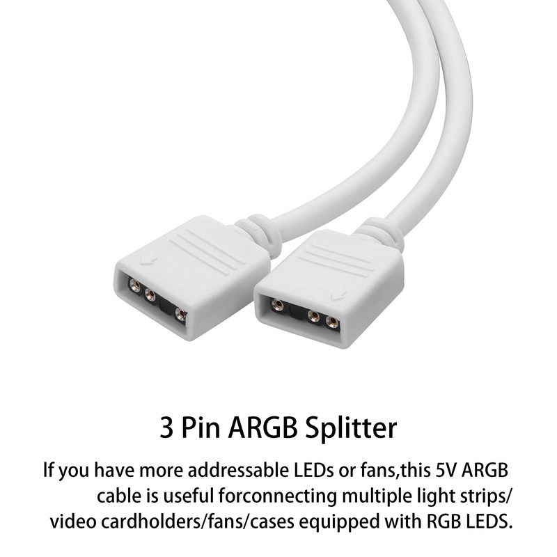 YAODHAOD 12 V 4-polig RGB 5 V 3-polig ARGB Splitter-Kabel