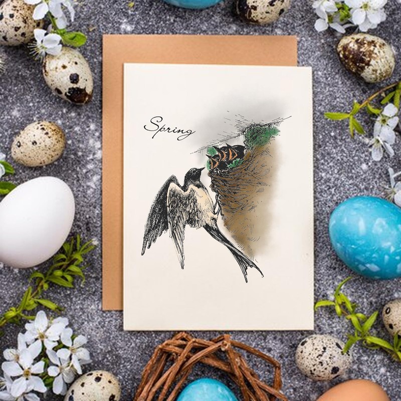Spring Bird Clear Rubber Stamps for Card Making Decorative Spring