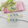 Square Press on Nails Short Fake Nails with Flower &