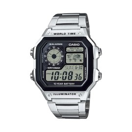 Casio Collection AE-1200WH Watch, Genuine Domestic Product, Silver, Bracelet Type