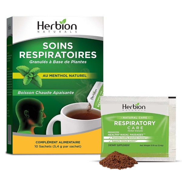 Herbion Naturals Respiratory Care Herbal Granules - 10 Granules for the Whole Family - Promotes Nasal Passage Health and Respiratory Function - Symptoms - Supports the Immune System