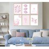 6Pcs Pink Coquette Wall Art How Lucky Are We Stripe