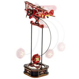 ROKR 3D Puzzle Wooden Sky Captain MCD01 Planes Balance Toy Wooden Model Kit Adult Craft Decoration Unique Gift for Women Men Women