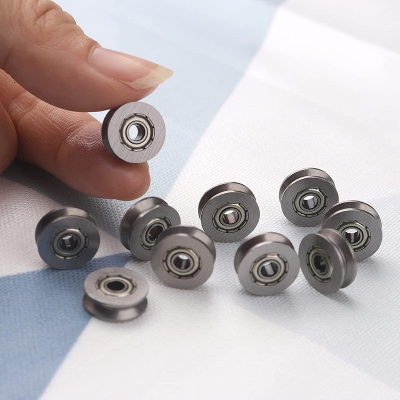 CHEERBRIGHT 50 Pieces Deep V Groove Guide Pulley Rail Ball