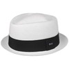 Lipodo Amatillo White Pork Pie Straw Hat Diamond Elegant Hat
