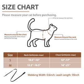PUPTECK Cat Harness and Leash Set Escape Proof, Adjustable Reflective Kitten Jacket Easy Control, Pet Vest Harness for Cats Small Dogs Puppies Walking and Travel