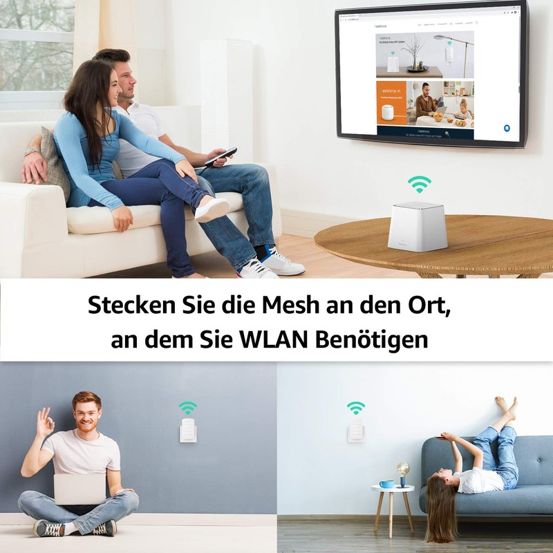 Meshforce M3 Dot Wandstecker WLAN Erweiterung, funktioniert nur mit Meshforce