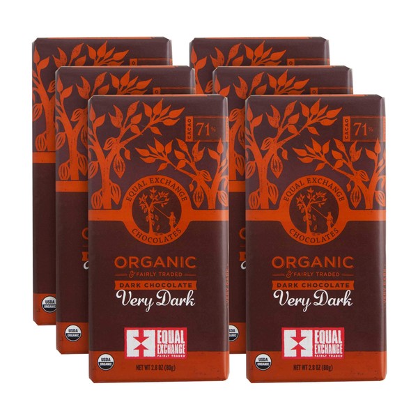 Equal Exchange Organic Very Dark Chocolate, 2.8 Ounce, Pack of 6