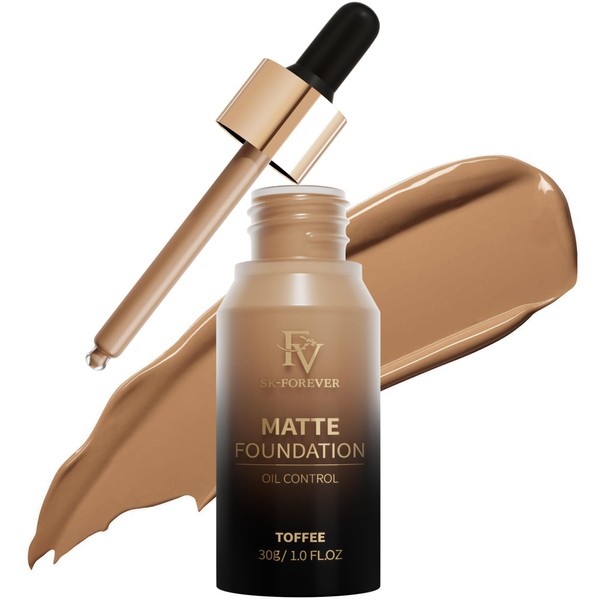 FV Full Coverage Liquid Foundation Makeup, Long Lasting Matte Foundation