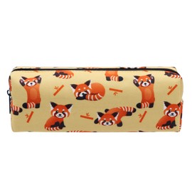 Canvas Pencil Bag Pencil Case Holder Pen Pouch for Boys Girls Kids Teens Teenagers Student Women Men (Red Panda)