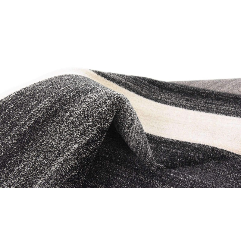 Unique Loom Del Mar Collection Contemporary Transitional Black Square Rug