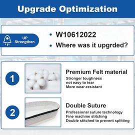 Showingo W10612022 Dryer Rear Drum Felt Seal Replacement Compatible with Whirlpool Crosley Amana Maytag Estate Kenmore Dryers Enhance Dryer Performance Replaces AP5737110 PS8691753 AP3094267 PS334327