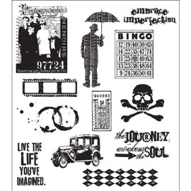 Stampers Anonymous Tim Holtz 7 x 8 1/2 Large Cling Stamp Set; Mini Muse|