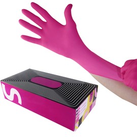 Waxness Cosmetology Nitrile Gloves Pink, Small, 100 pcs/box