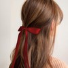 6PCS Silky Satin Black Hair Bows Hair Clip for Women