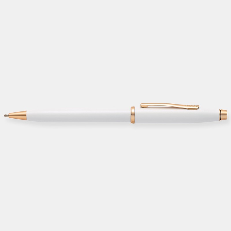 THINGS REMEMBERED Cross Century White Lacquer and Rose Gold Ballpoint