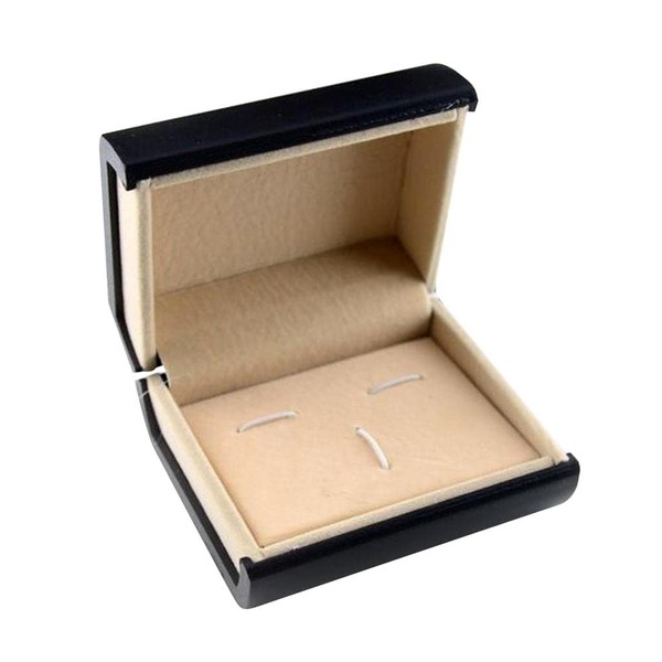 Esquirla Deluxe Velvet Cufflink Storage Box for Groomsmen Gifts, Black-