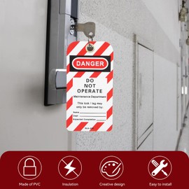 10PCS Lockout Tag Danger Do Not Operate Safety Warning Front/Back Label PVC Lockout Tagout Tag for Equipment for Industrial, Chemical, Electric Power
