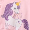 HILEELANG Toddler Girl Sweatshirts Purple Unicorn Graphic Cotton Crewneck Pullover
