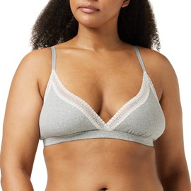 Sloggi Women's GO Ribbed Bralette Bralet, Medium Grey Melange, M