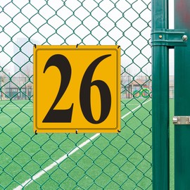 i-CowFun Premium Aluminum Number Signs 26, Metal 12" X 12" Yellow Numbered Signs Outdoor for Parking Lots, Floor, Dock, Court, Aisle, Field, High Visibility, No Fade, Weather-resistant