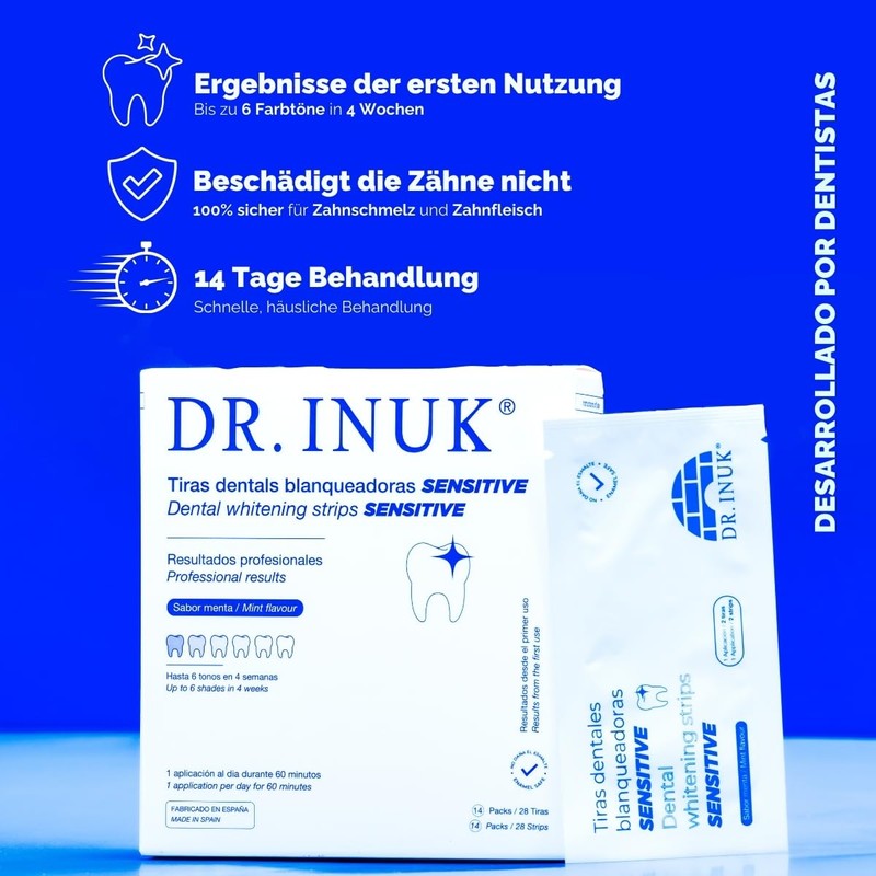 Professional Sensitive Teeth Whitening Strips - 28 Strips without Peroxide