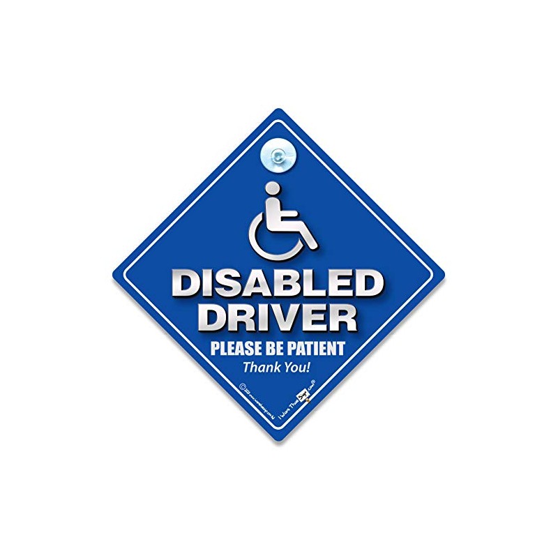 DISABLED DRIVER PLEASE BE PATIENT, Car Sign, Disabled Car Sign,