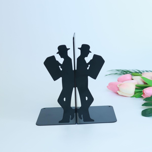 Decorative Metal Black Bookshelf Bookends - Scholar Bookend, Modern Book