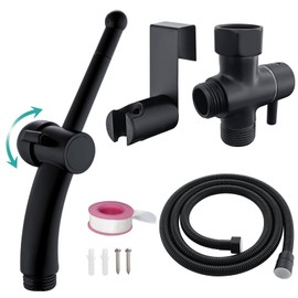 BARROCK Bidet Sprayer for Existing Toilet, Advanced Handheld Ergonomic Jet Spray Set with Precision Water Pressure Control for Muslim Shower/Feminine Hygiene/Pet Cleaning, Matte Black
