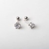 Sterling Silver Solitaire Simulated Diamond CZ Earrings Studs 5MM Screw