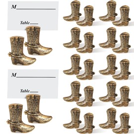 Beeveer 24 Tarjeteros de Mesa de Botas de Vaquero 1.9 x 1.6 Pulgadas Soporte de Fotos de Aleación de para Recuerdo de Fiesta de Invitados Decoraciones de Aniversario Boda