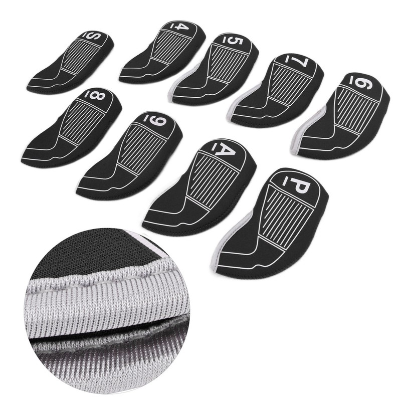 9pcs/set Golf Iron Head Covers Set Waterproof Golf Club Head