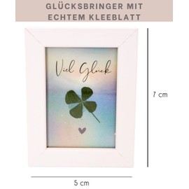 Milaboo® Lucky Charm Picture Frame with Real Clover and Good Luck Card - Talisman for Good Luck and Success (Good Luck)