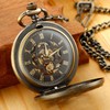 Whodoit Retro Bronze Chinese Knot Hollow Mechanical Pocket Watch,Hollow Pattern