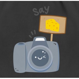 Shirtracer – Photographer – Camera Say Cheese – Gym Bag and Cloth Bag made of Organic Cotton - Black -